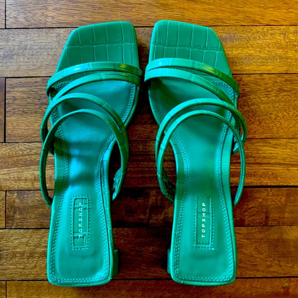 TopShop Green heeled sandals